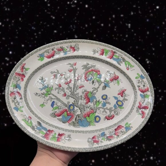 Johnson Brothers Indian Tree Oval Serving Platter Dish Large Painted Ceramic 12” - Picture 11 of 13